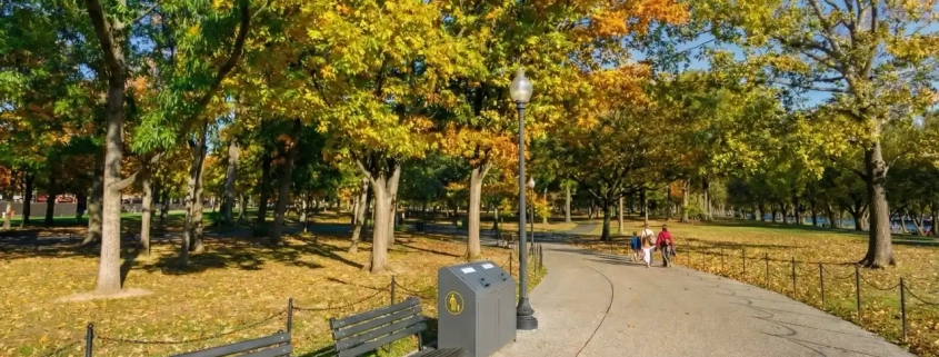 TuffBoxx waste container in public park supporting First Nations waste management infrastructure in Ontario