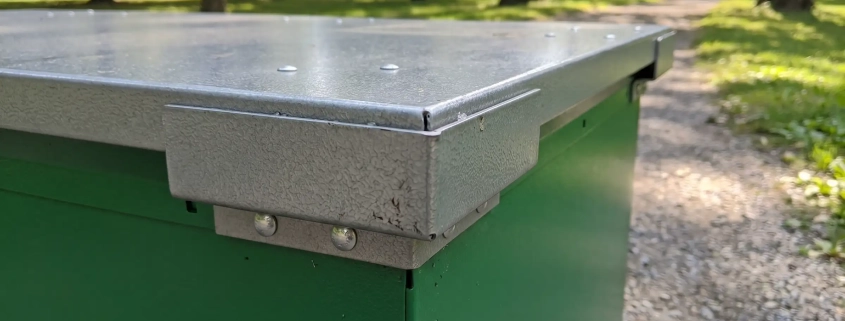 TuffBoxx galvanized steel construction detail demonstrating durable material quality and secure locking system